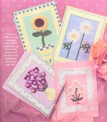 crochet floral note cards -daisies, violets, sunflower patterns crochet-gift ideas vintage patterns pdf instant download