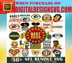 50- gree-n bay pac-kers svg bundle, n f l teams svg, n-f-l svg, football svg, sport bundle, png, jpg, dxf