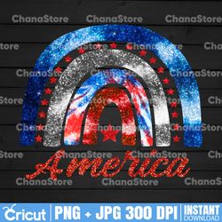 America Rainbow Patriotic PRINTABLE png Sublimation Waterslide Sticker, American png, Sublimation, Rainbow Png, USA Png,