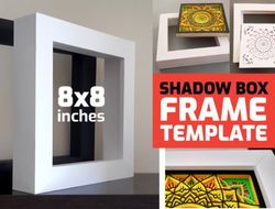 3d shadow box/light box frame templates - two 8" x 8" patterns. resize if desired.