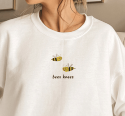 bees knees sweatshirt embroidered, embroidered bees crewneck sweater, embroidered bees shirt, bees knees sweater