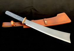 gift of the blade: engraved damascus machete sword for him