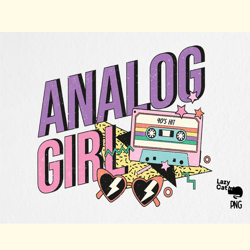 90s retro analog girl png sublimation