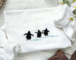 cute embroidered penguin sweatshirt,sarcastic penguin sweater,hawaii sweatshirt, gift for animal lover