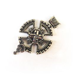 large canterbury cross necklace pendant,big neusilber cross necklace pendant,ukraine jewelry,medieval neusilber cross