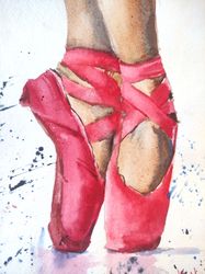 ballet painting pointe watercolor ballerina artwork dance wall art by olivkan