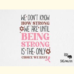 breast cancer strong quote svg design