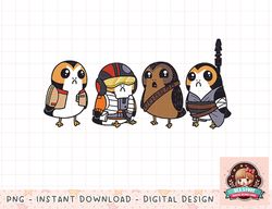 star wars cute porgs dressed as characters portrait png