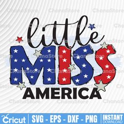 4th of July, Little miss usa clipart, patriotic png file for sublimation printing, stars and stripes clipart,