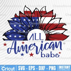 american babe svg, all american babe svg, america sunflower flag svg, beartrendz, fourth of july svg, patriotic mama svg