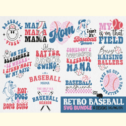 retro baseball svg design bundle