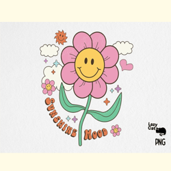 retro daisy png sublimation