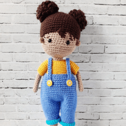 girl in overalls amigurumi handmade