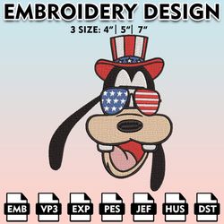 american goofy embroidery designs, american embroidery files, american, machine embroidery pattern