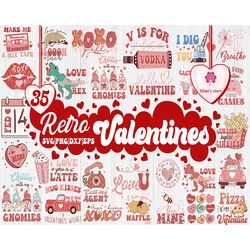 35 retro valentine svg bundle - valentines svg, valentine retro svg, valentine sublimation, valentine shirt svg, valenti