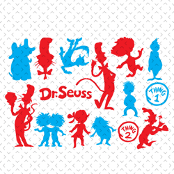 dr seuss thing 1 thing 2 svg bundle, dr seuss svg, cat in the hat svg, thing 1 thing 2 svg, dr seuss quotes, dr seuss bo