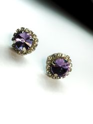 minimalist stud earrings hand made rhinestone drop purple earrings crystal earrings studs bling earrings dangle drop