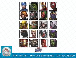 marvel future fight color portrait line-up graphic t-shirt t-shirt copy png sublimate