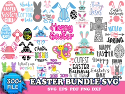 300 Easter Bundle Svg, Easter Svg, Rabbit Svg