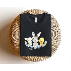 Cute Easter Rabbit Duck Lamb Shirt, Easter Friends Matching Tee, Cool Easter Gift, Kids Easter Shirt, Toddler Easter Shi