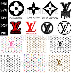 louis vuitton bundle svg, louis vuitton svg, lv logo svg