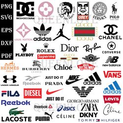 47 fashion brand logo bundle svg, nike svg, tommy hilfiger svg