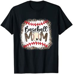 baseball mom leopard funny softball mom mother's day 2023 t-shirt