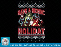 marvel heroic holiday group ugly christmas sweater t-shirt copy png sublimate