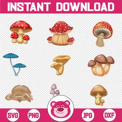 mushrooms clipart collection, mushrooms svg bundle, mushrooms png, mushrooms images, mushrooms graphics, mushrooms illus