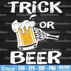 funny halloween trick or beer png, happy halloween png, mens fall png, halloween png for drinker beer lover