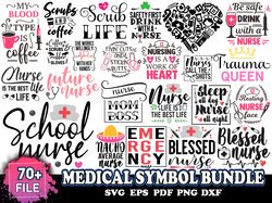 70 medical symbol bundle, trending svg, medical symbol