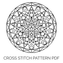 geometric mandala cross stitch pattern | counted cross stitch | punto de cruz | punt de creu | point de croix