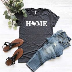 texas home shirt, texas map silhouette tee, texas shirt, home state shirt, texas women's shirt, texas tee, texas gifts,