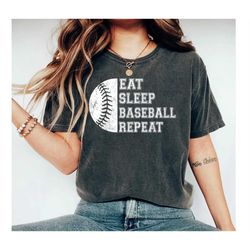 Eat Sleep Baseball Repeat Shirt, Baseball Fan Shirt, Baseball Gift for Boys, Kid's Baseball Shirt