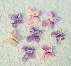 crochet butterflies table numbers for wedding party decoration butterfly brooch hair ornaments