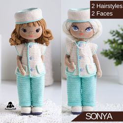 crochet doll pattern sonya (pdf in english), crochet doll base pattern, instant download