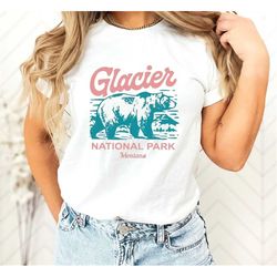 grizzly bear glacier national park shirt,outdoor travel,montana shirt,nature love,national park travel,adventure fun,mat