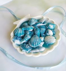 beautiful soap shells, bath decor, colored shells, a gift to a friend