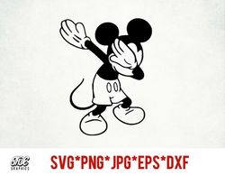 dabbing mickey instant download digital file svg, png, eps, jpg, and dxf clip art for cricut silhouette and other cuttin