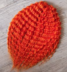 orange curly dreads: de soft synthetic wavy dreadlocks (standard dreaded or push-up/dolly)