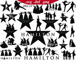 hamilton rise up svg, hamilton star svg, hamilton star cast svg png dxf