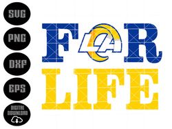 rams for life-layered digital downloads for cricut, silhouette etc.. svg| eps| dxf| png| files