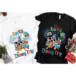 Custom Name Mickey And Friends Disney 2023 Trip Shirt / Personalized Disney World T-shirt / Disneyland Family Vacation T