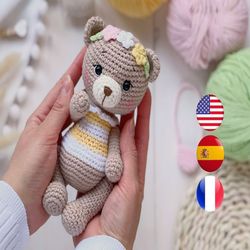 crochet pattern bear amigurumi, easy crochet pattern amigurumi animal, crochet forest animal, pattern amigurumi pdf