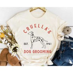 One Hundred and One Dalmatians Cruella's Dog Grooming Shirt / Retro Disney T-shirt / Walt Disney World Shirt / Disneylan