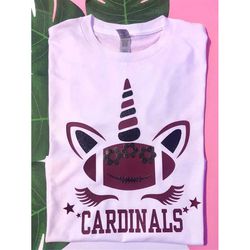 glitter unicorn arizona cardinals football team girls t-shirts and onesies, arizona baby girl, gift for girls, christmas