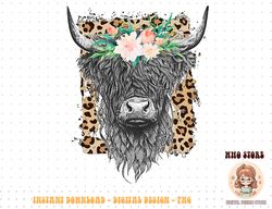 highland castle leopard flower cow western cowhide cowgirl png