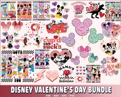 valentines day svg bundle ,mickey valentine bundle svg