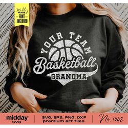 basketball grandma, svg png dxf eps, basketball svg, sports svg, basketball team grandma shirt, hoodie, cricut, silhouet