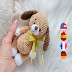 amigurumi puppy crochet pattern pdf, dog amigurumi pattern, crochet pet animals, easy amigurumi animals pattern